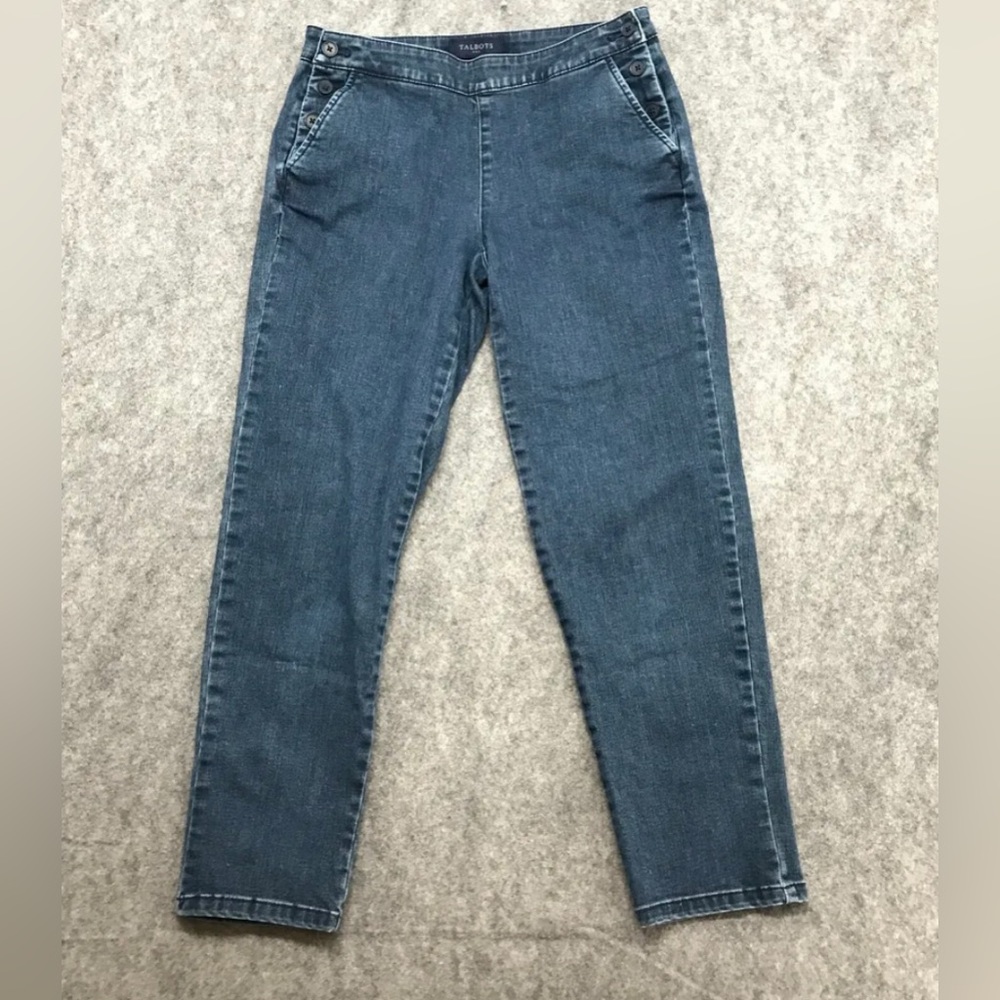 Talbots Jeans Womens Size 4P Sailor Skinny Real Comfort Stretch Slash Pockets